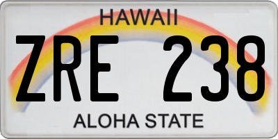 HI license plate ZRE238
