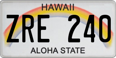HI license plate ZRE240