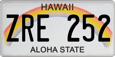 HI license plate ZRE252