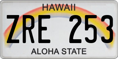 HI license plate ZRE253