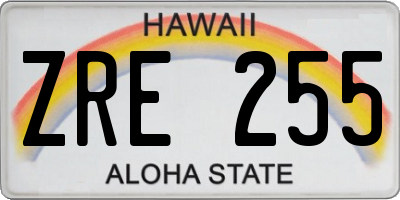 HI license plate ZRE255
