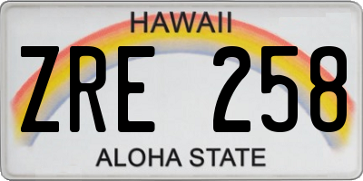 HI license plate ZRE258