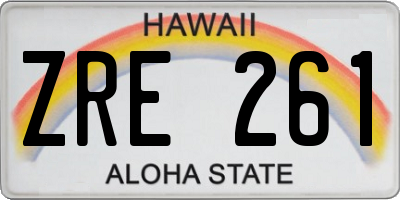 HI license plate ZRE261