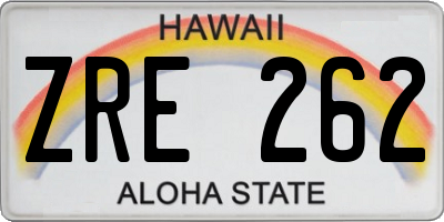 HI license plate ZRE262
