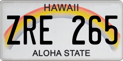 HI license plate ZRE265
