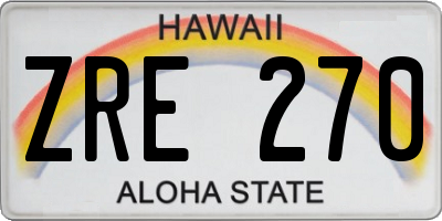 HI license plate ZRE270