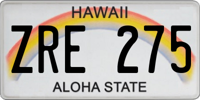 HI license plate ZRE275