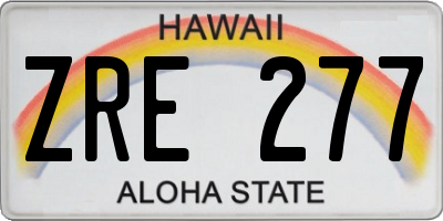 HI license plate ZRE277