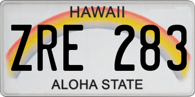 HI license plate ZRE283