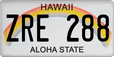 HI license plate ZRE288