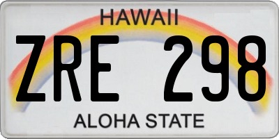 HI license plate ZRE298