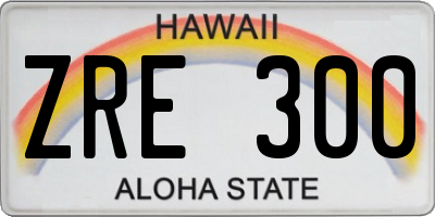 HI license plate ZRE300