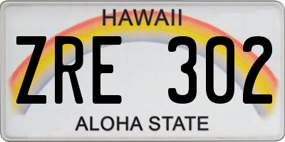 HI license plate ZRE302