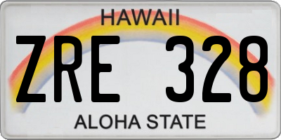 HI license plate ZRE328