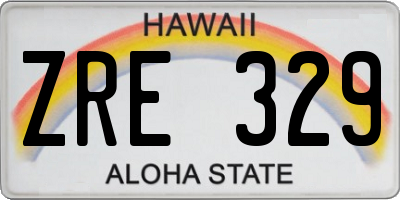 HI license plate ZRE329