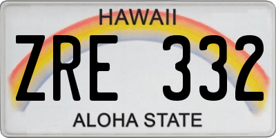 HI license plate ZRE332