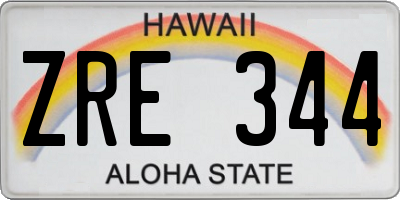 HI license plate ZRE344