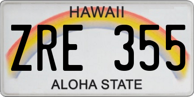 HI license plate ZRE355