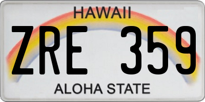 HI license plate ZRE359