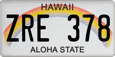 HI license plate ZRE378