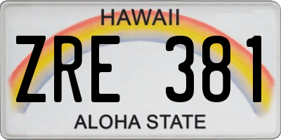 HI license plate ZRE381
