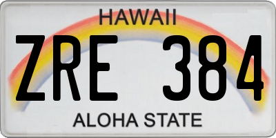 HI license plate ZRE384