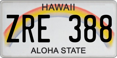 HI license plate ZRE388