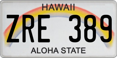 HI license plate ZRE389