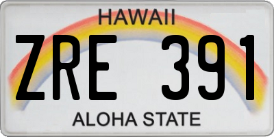 HI license plate ZRE391