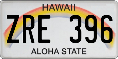 HI license plate ZRE396