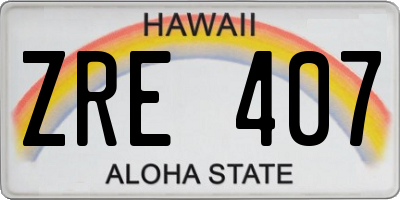 HI license plate ZRE407