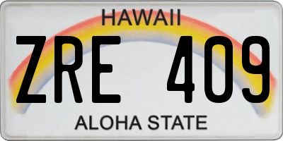 HI license plate ZRE409