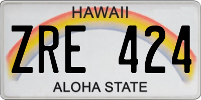 HI license plate ZRE424