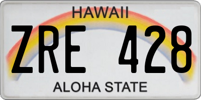 HI license plate ZRE428
