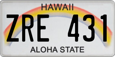 HI license plate ZRE431