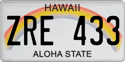 HI license plate ZRE433