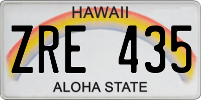 HI license plate ZRE435