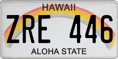 HI license plate ZRE446