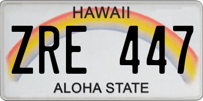 HI license plate ZRE447