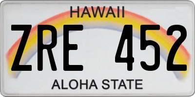 HI license plate ZRE452