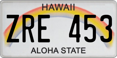HI license plate ZRE453