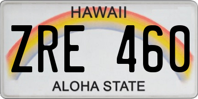 HI license plate ZRE460