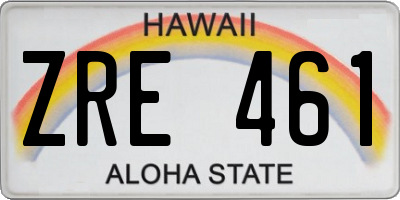 HI license plate ZRE461