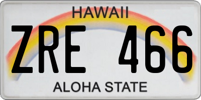 HI license plate ZRE466