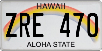 HI license plate ZRE470