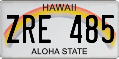 HI license plate ZRE485