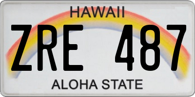 HI license plate ZRE487