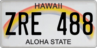 HI license plate ZRE488