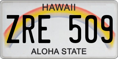 HI license plate ZRE509