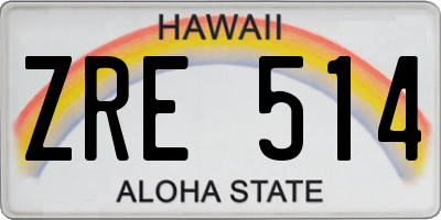 HI license plate ZRE514